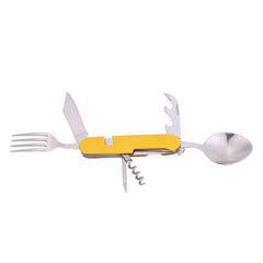 3 in 1 Stainless Steel Folding Spoon Fork Knife Tableware for Outdoor Camping Picnic Travel