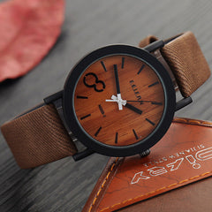 Men's Minimalist Wood Look Fashion Watch