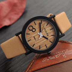 Men's Minimalist Wood Look Fashion Watch