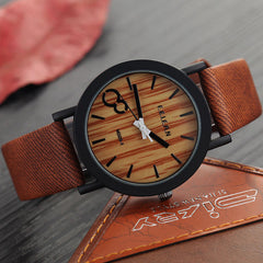 Men's Minimalist Wood Look Fashion Watch