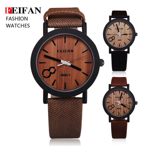 Men's Minimalist Wood Look Fashion Watch